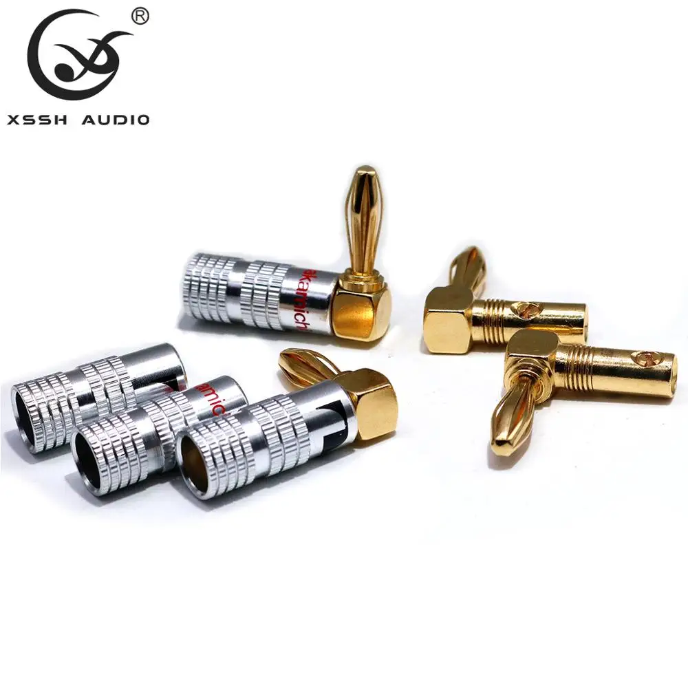 8 шт. или 16 XSSH аудио Hi end Hifi позолоченный 90 градусов прямоугольный маленький 5 мм