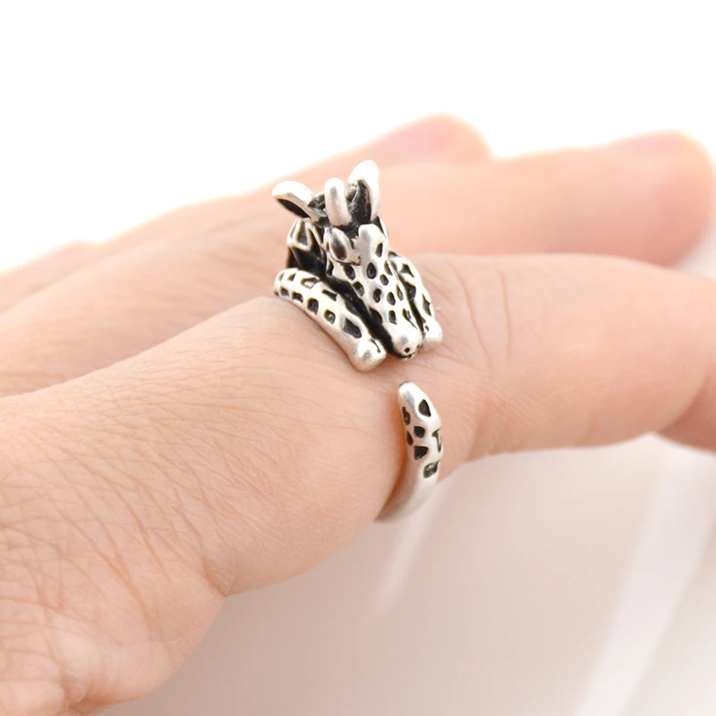 Летнее стильное Винтажное кольцо в стиле хиппи Жираф кольца панк Животные с