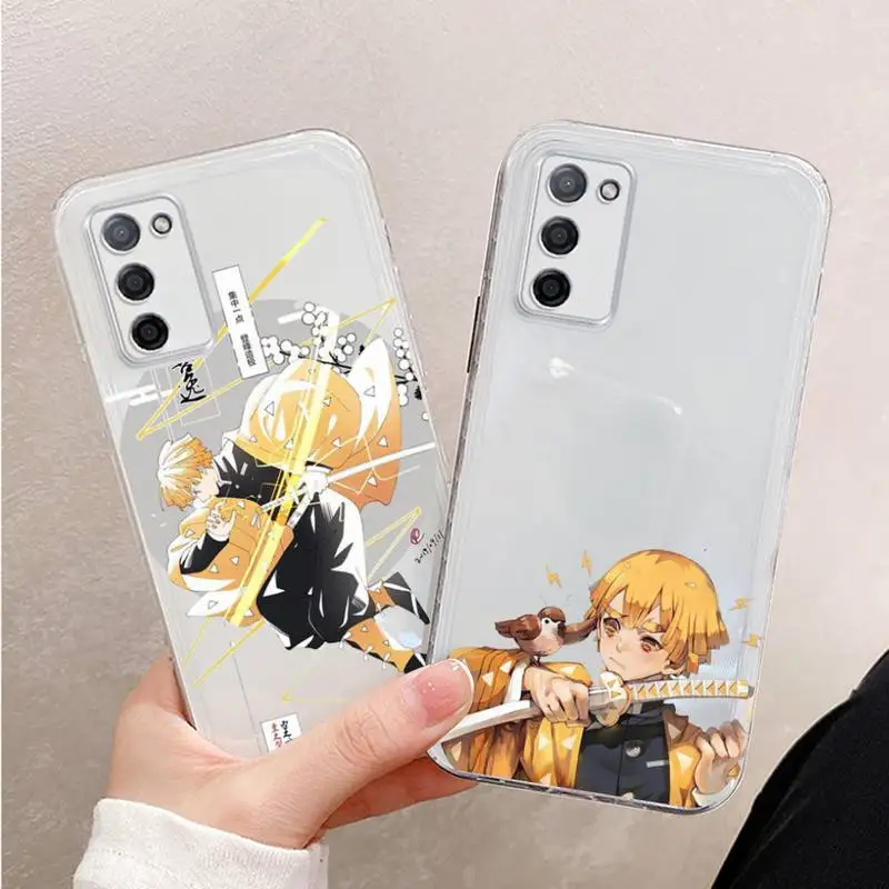 

Demon Slayer Agatsuma Zenitsu Phone Case For Xiaomi Mi 11 Ultra Lite 10 Redmi Note 9 8 7 9a K30S K40 Pro Transparent Coque