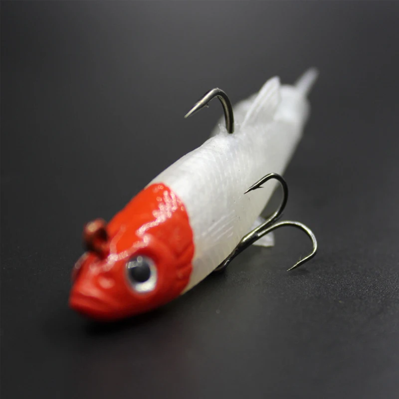 Приманка с объемными глазами красная белая приманка 8 см 14 г искусственные