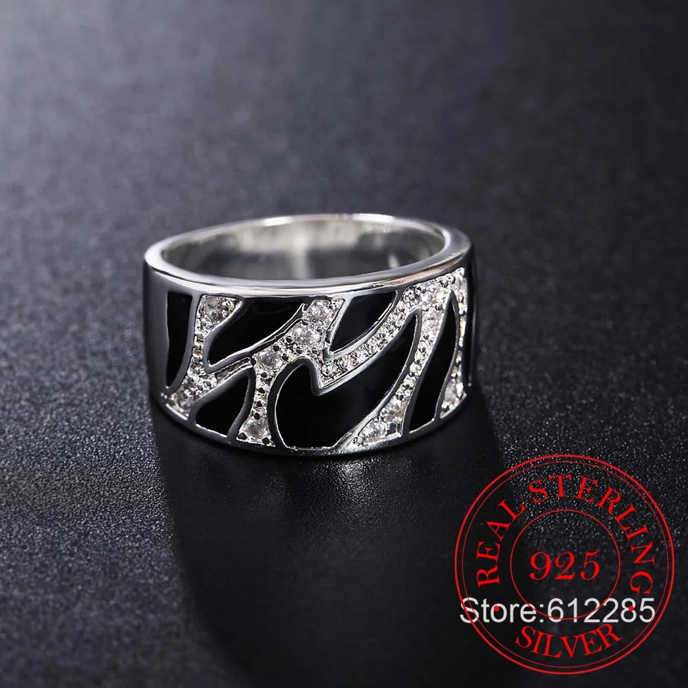 Женское и мужское кольцо из серебра 925 пробы с фианитом | Украшения аксессуары