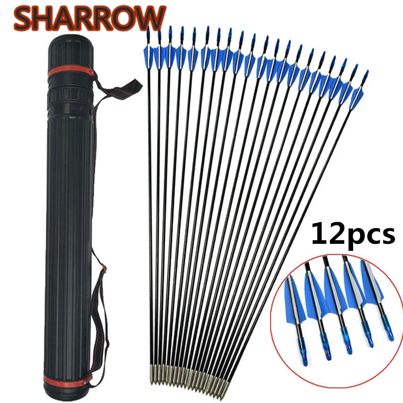 Стрелы из стекловолокна 12 шт. 31 &quot для стрельбы лука позвоночник 900 мишеней