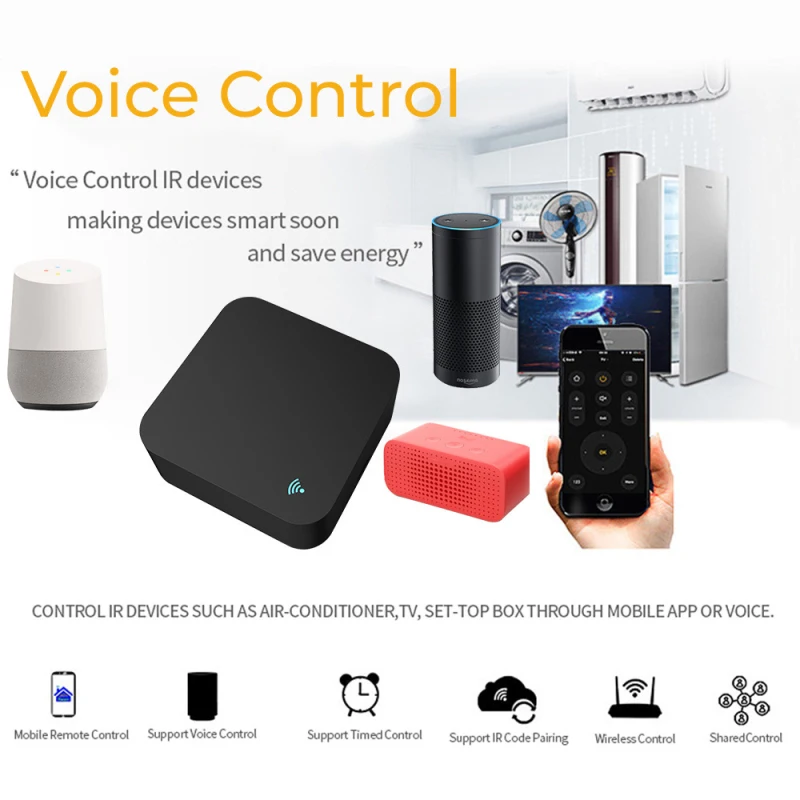 

Tuya Smart Universal Wifi IR Remote Controller Mini Infrared Home Control Voice Control Works With Amazon Alexa Google Assistant