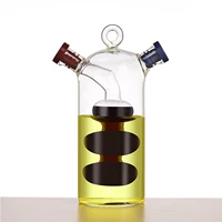 double pour spout oil dispenser bottle cooking container kitchen vinegar barbecue marinade dispenser bottle