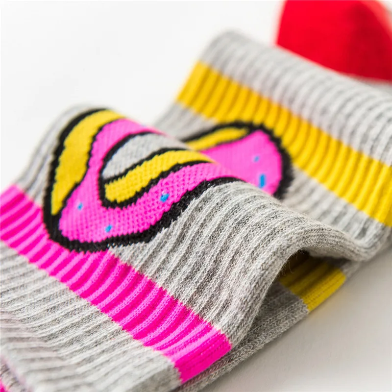 Новинка Разноцветные забавные носки с принтом в стиле Харадзюку мягкие теплые