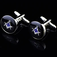 jhsl brand trendy fashion jewelry silver color metal round luxury shirts free mason cufflinks for men father gift