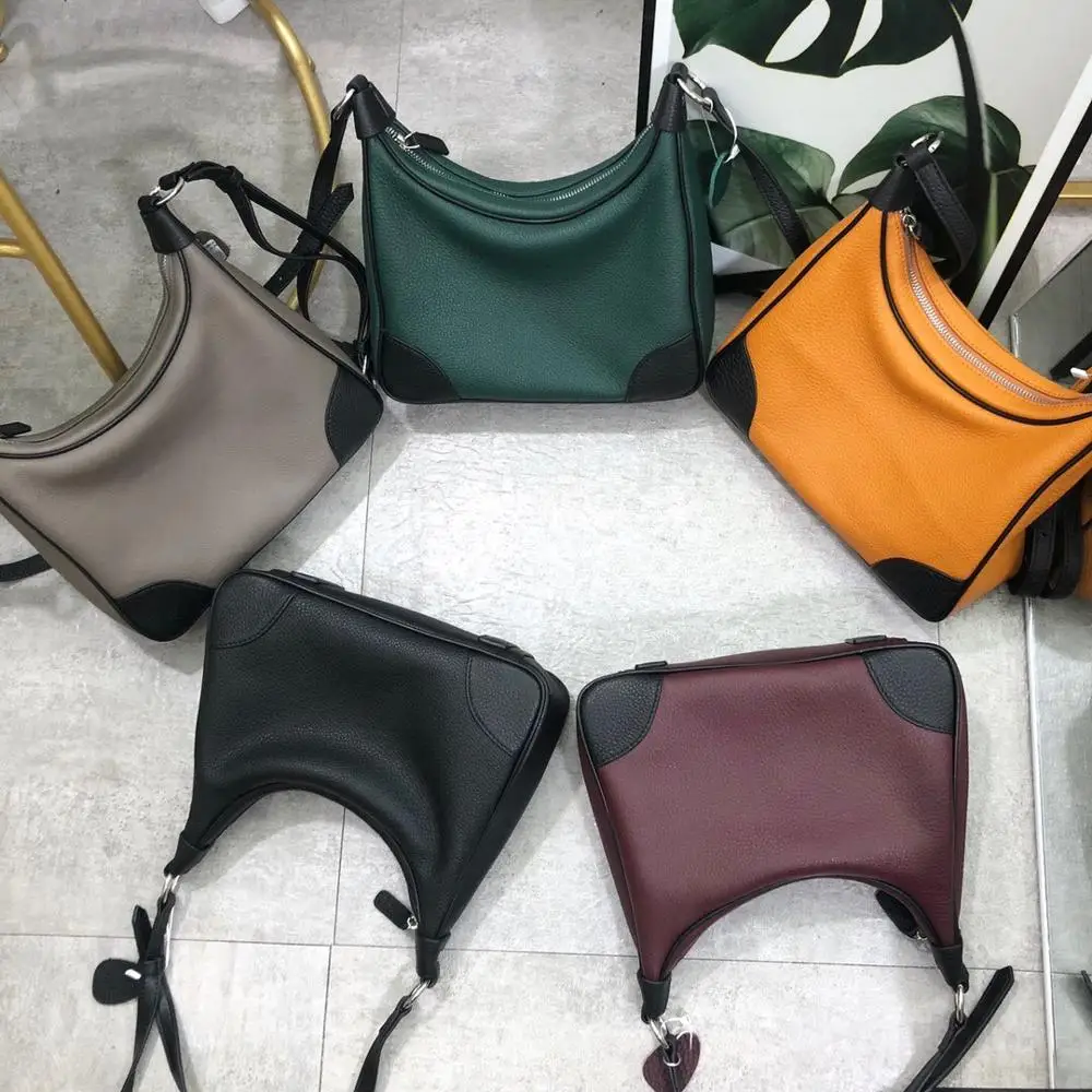 

free shipping 2020 the new style fashion and simple genuine cow leather women one shoulder bag crossbody bag 27cm 5color