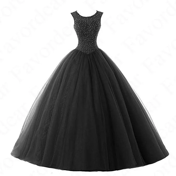 Favordear Vestido De 15 Anos бордовый Изумрудный зеленый красный золотой бисер Пышное Платье бальные платья сладкий 16 нарядное платье с открытой спиной Платья - Цвет: black