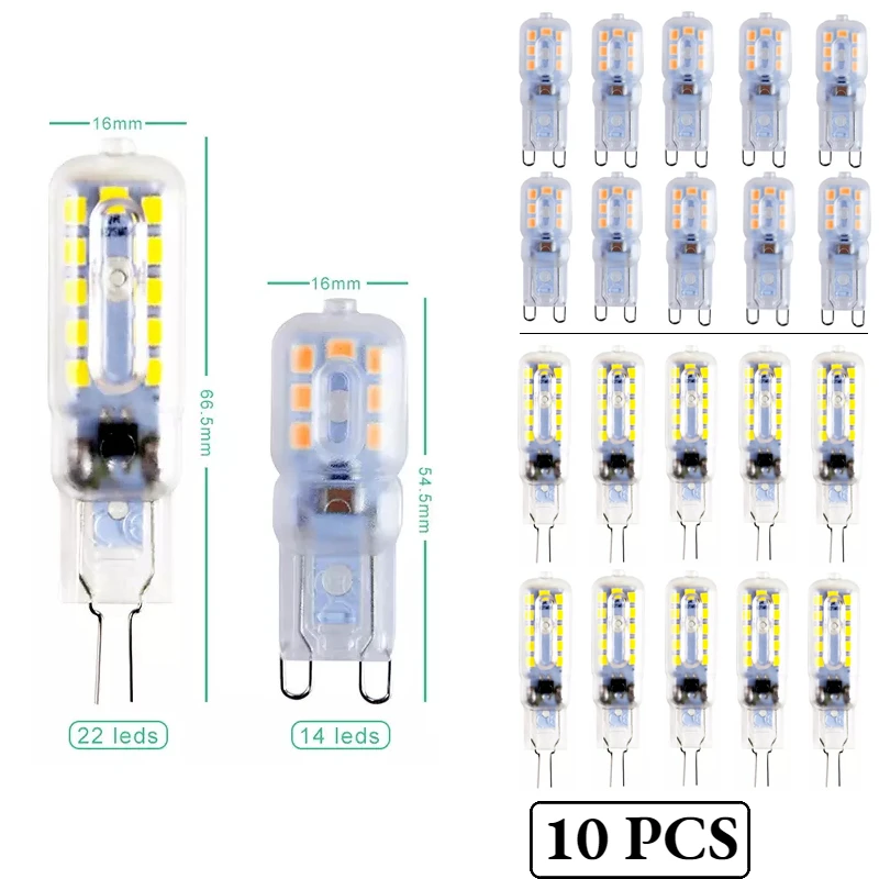 

10 PCS LED Bulb 3W 5W G4 G9 Light Bulb AC 220V DC 12V LED Lamp 1-5pcs Spotlight Chandelier Lighting Replace 20w 30w Halogen Lamp