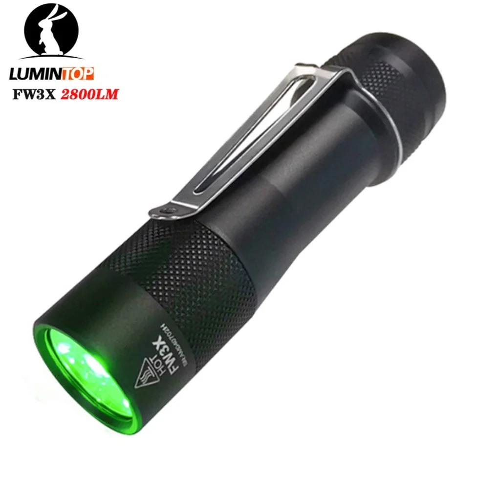 Lumintop FW3X LED Flashlight ,New Anduril UI RGB LED Support 2800 LM Lanterna by 18650 Battery for Fishing, Hiking and Camping