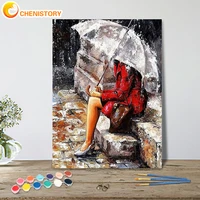 chenistory digital oil painting by numbers kit handpainted picture by number sale rain landscape drawing canvas home decoration