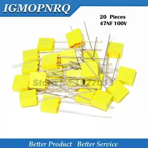 20 шт. коррекции конденсатор с алюминиевой крышкой, 47NF 473J 100V 5 мм полипропиленовая защитная пленка Пластик, самый популярный пленочный конденсатор, Новинка