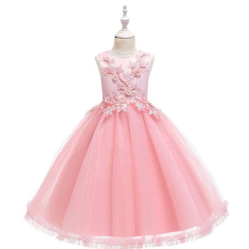 Kids Princess girls dresses 3-12T summer child costume sleeveless print baby girl's clothes children Birthday party dress | Детская