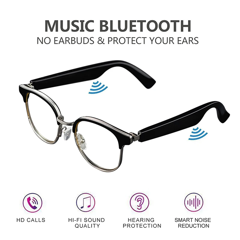 Smart Bluetooth Glasses Bluetooth 5.0 Smart Glasses Headset Sunglasses Mobile Phone Machinable Anti-UV Photochromic Eyewear
