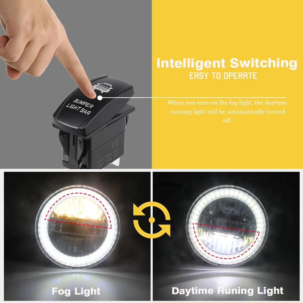 Cawanerl автомобиля 3000LM светодиодный противотуманный фонарь светильник + DRL Дневной