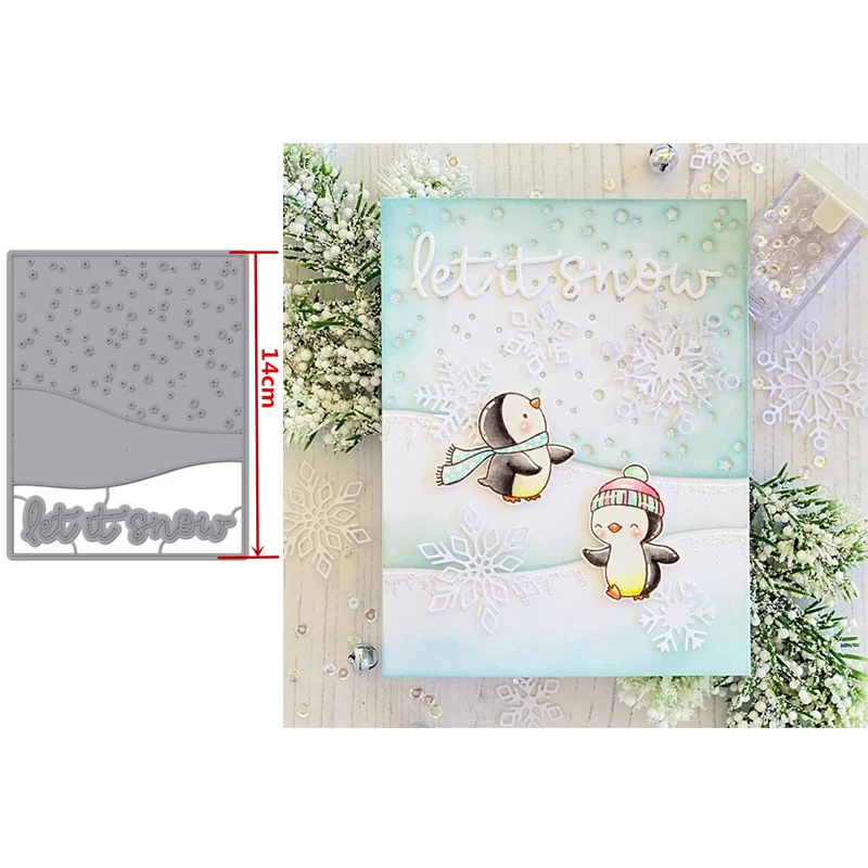 Пусть снег заснеженный Фон рождественские металлические штампы трафарет для