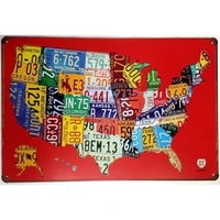 license plates u s map road 66 retro vintage tin sign 20x30cmvisit our store more products