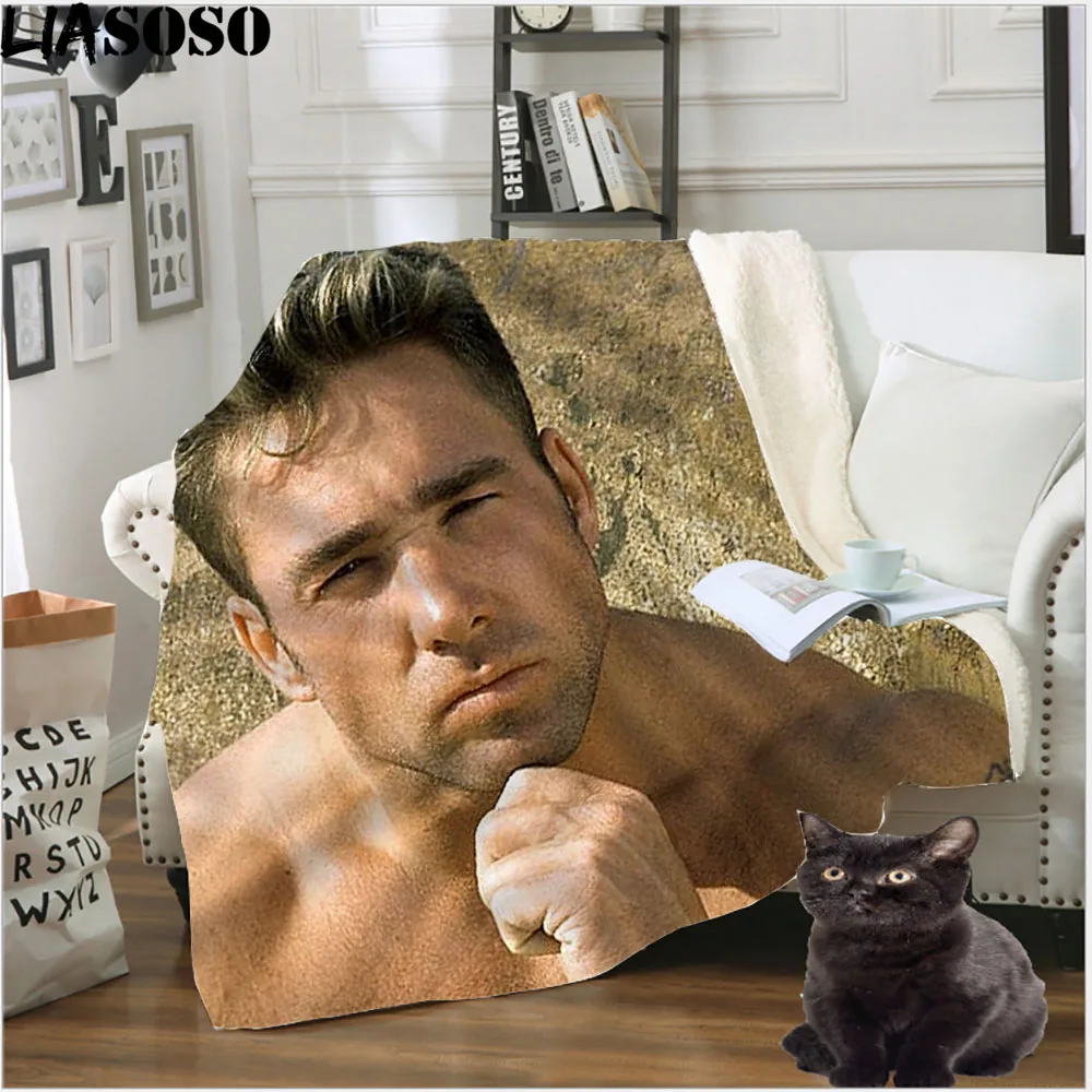 

LIASOSO Aniki Billy Herrington Gachumuchi For Ever Blanket 3D Print Sherpa Quilt Blanke Gachimuchi Bedding Set Throw Blankets