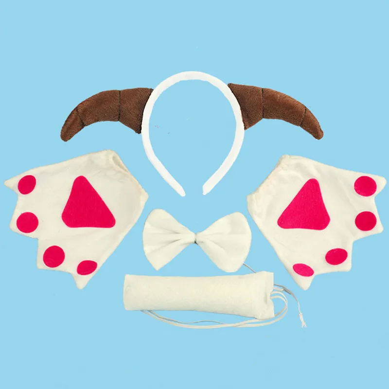 Повязка на голову с животными овечкой козой Рогом галстуком бабочкой лапами