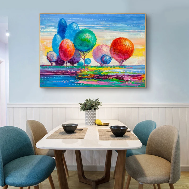 

Modern Nordic Landscape Seaside Pictures Balloon Trees Canvas Painting Oil Painting Poster Modern Wall Art Picture Decor Home