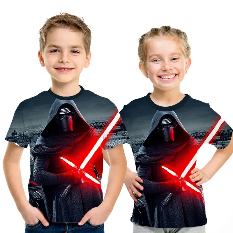 Summer New Parent-child outfit Movie Star wars Print 3d T shirt Boys Girls T-shirt Darth Vader Hip Hop Kids Tee Shirt Cool Baby | Мать и