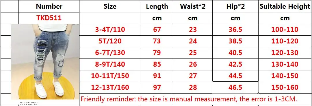 Kids Jeans for Boys Fashion Splice Denim Trousers Children Broken Hole Jeans Autumn Winter Casual Costume Wear Long Pants