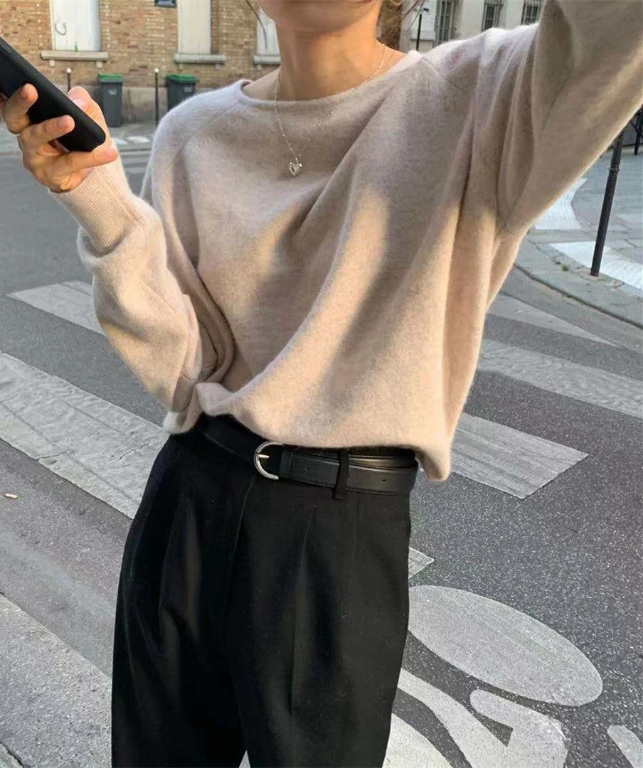 

Korean Style Women Pullovers O-neck 100% Wool Knitting Sweater Hot Sale Soft 2Colors(Camel) Long Sleeve Woolen Female Jumpers