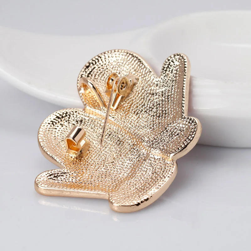 Фантазийные Стразы Милые Броши перчатки для женщин Рождественская бижутерия