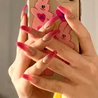 Наклейки на ногти с дизайном ягодный цвет Градиент долго ношения накладные ногти патч Предварительный дизайн акриловые Типсы для ногтей