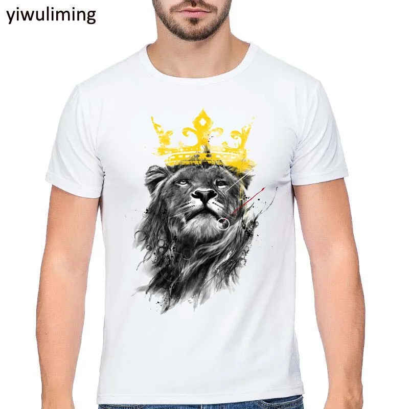 

Hot Nieuwe Stijl Dier mannen Korte Mouw 3D T-shirt Casual Wearing glasses lion/skull gedrukt T-shirts Hip Hop Asian sizes