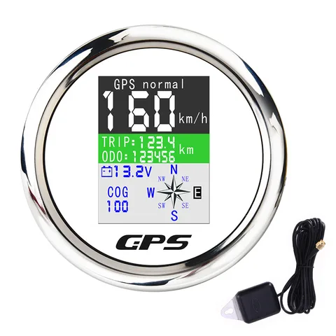 Цифровой GPS-спидометр, регулируемая км/ч Антенна, 85 мм, с TFT-экраном, для лодки, автомобиля, мотоцикла, одометра