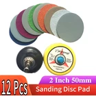 1 шт., держатель шлифовального диска диаметром 2 дюйма, 50 мм, хвостовик 6 мм + 1 шт., 2 отделочная накладка + 10 шт., 2 водонепроницаемых наждачной бумаги
