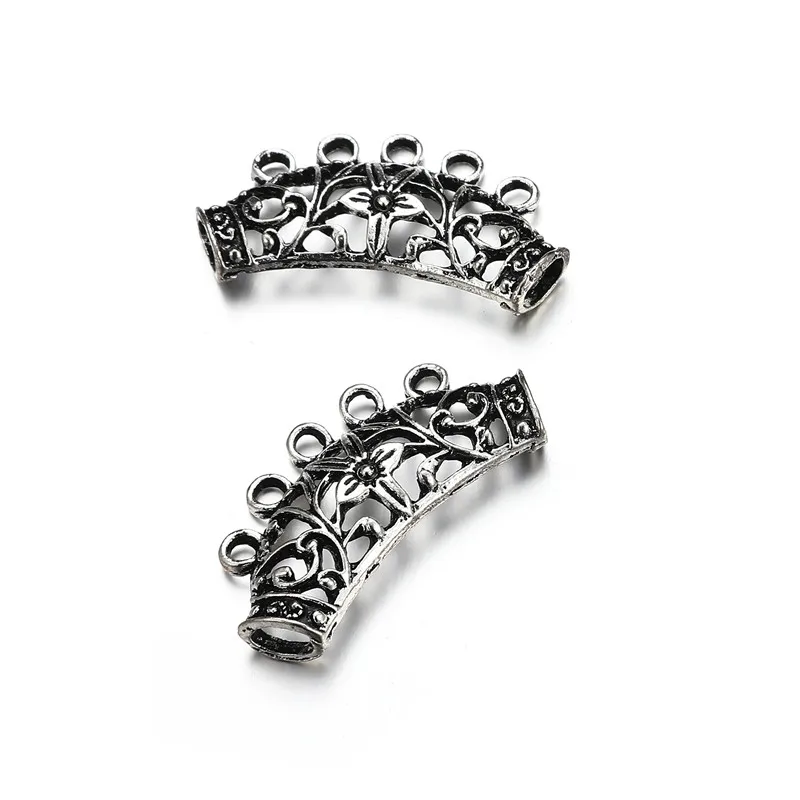 10 шт./лот винтажный сплав цветок изгибы подвески много отверстий форма цветка