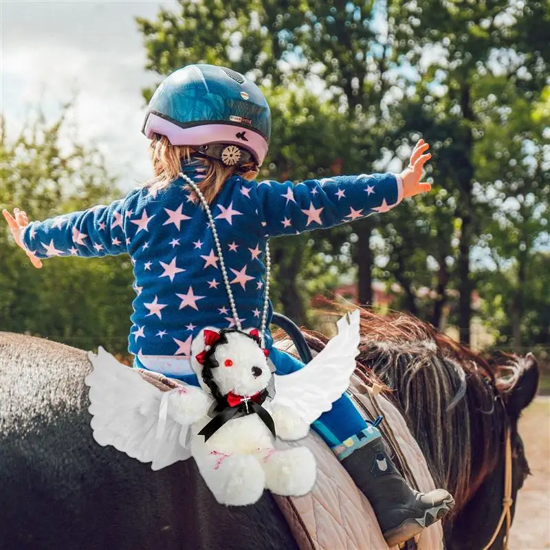 

1 Pc Plush Bag Cartoon Plush Bear Little Bag with Detachable Random Color Wing