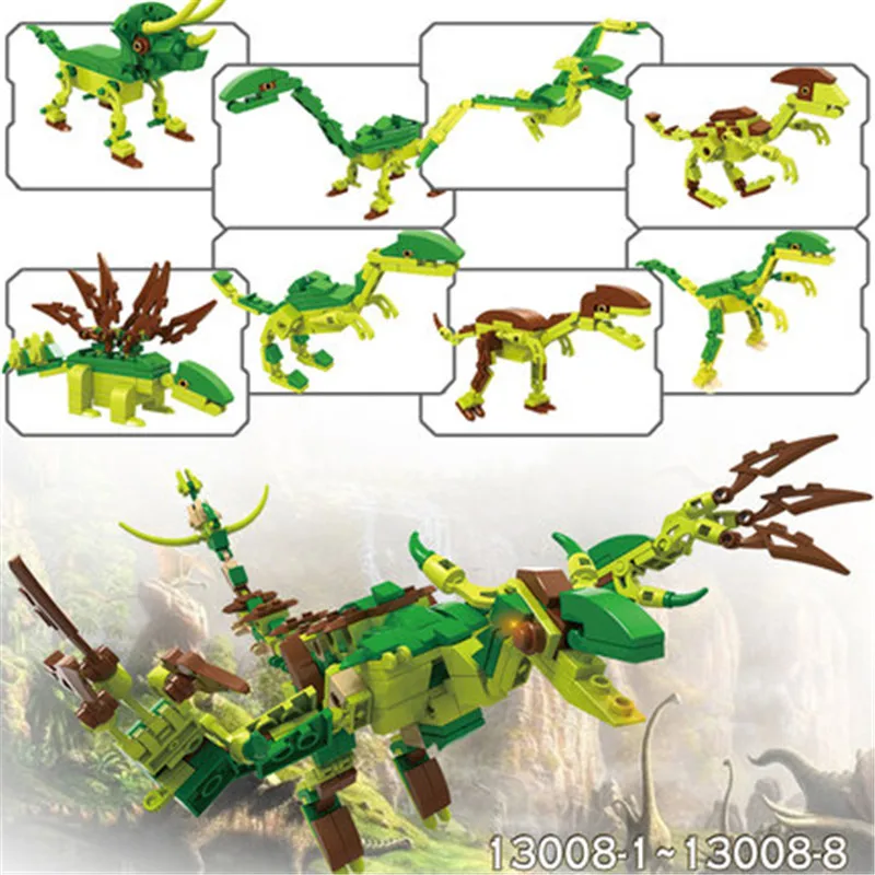 471 шт. 8 в 1 строительные блоки динозавры игрушки Модель Фигурки Развивающие DIY