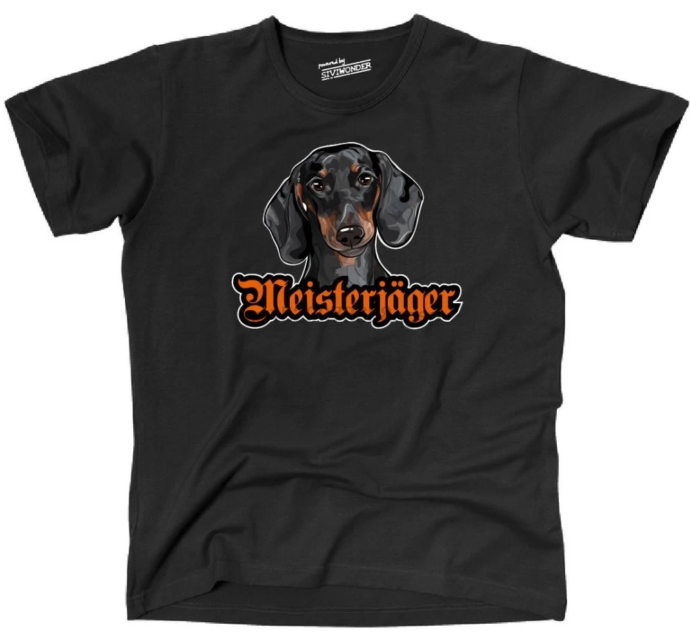 Хлопковая футболка модная MEISTERJAGER DACKEL DACHSHUND Hunde Hund fun by Wilsigns Siviwonder футболка|Мужские