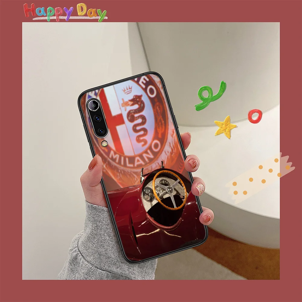 

Car Alfa Romeo Logo Design Phone Case For XIAOMI MI Note 8 9 T 10 Pro Lite SE A2 A3 POCO X M MAX 2 3 black Coque Soft Prime