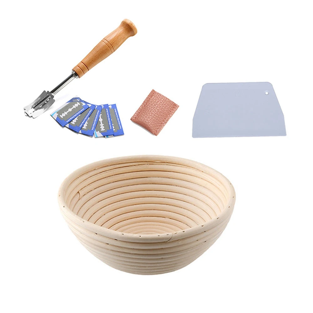 

Bakery Tools Set Bread Proofing Basket and Bread Lame Toos and Dough Scraper Include 5Pcs Blades Sourdough Basket