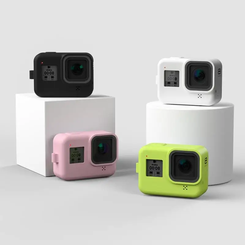 Силиконовый чехол для GoPro Hero 8 черное закаленное стекло защита экрана защитная