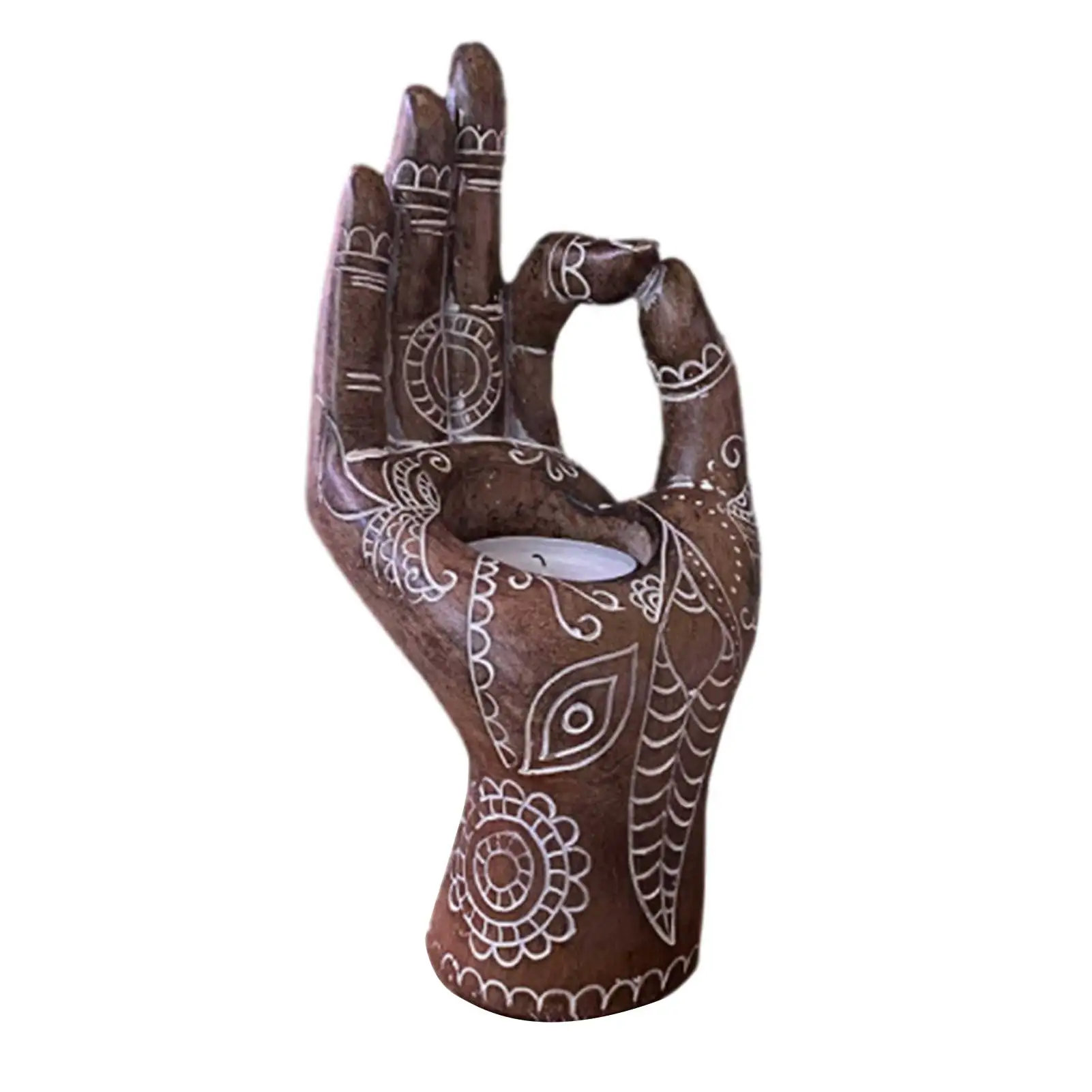 1pc buddha candle holder mudra hand tabletop tealight decor collectible figurines festival lighted accessories home decoration free global shipping