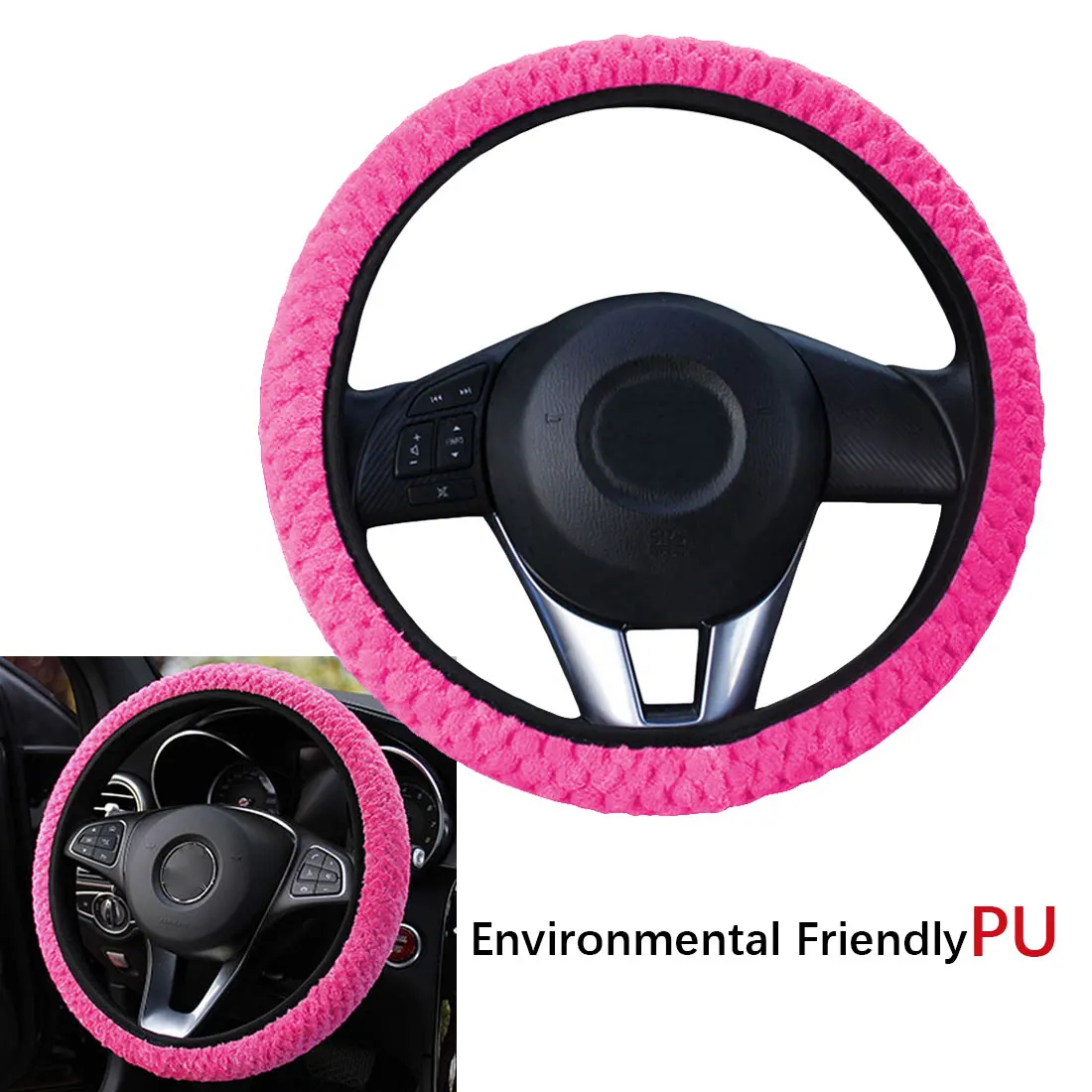 Новое поступление плюшевый чехол рулевого колеса автомобиля зимний маленький