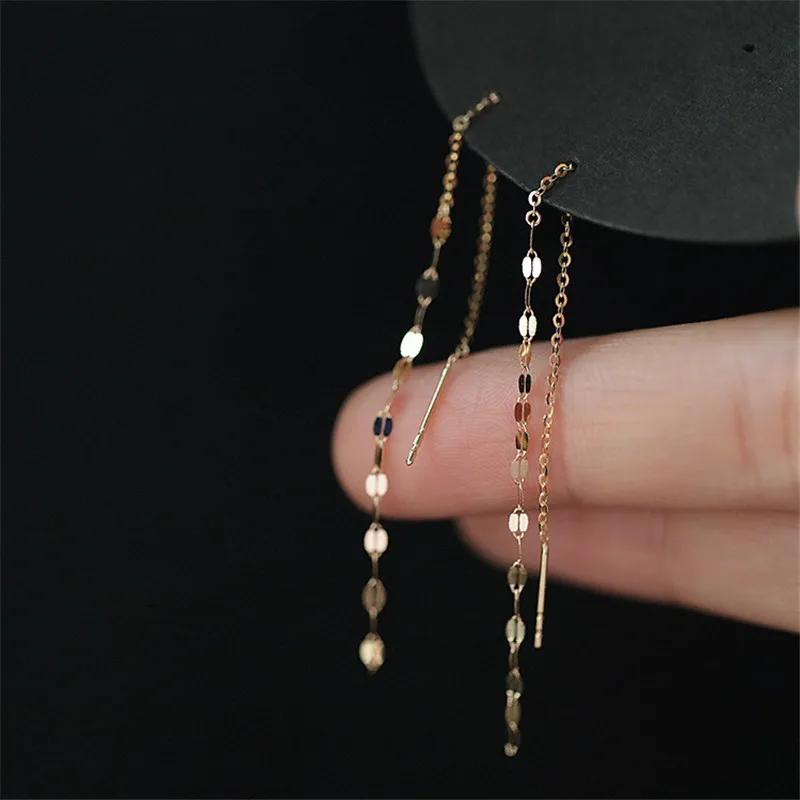 

925 Sterling Silver Lips O Word Chain Tassel Stud Earrings Women 14k Gold Earrings Summer Beach Party Jewelry Accessories