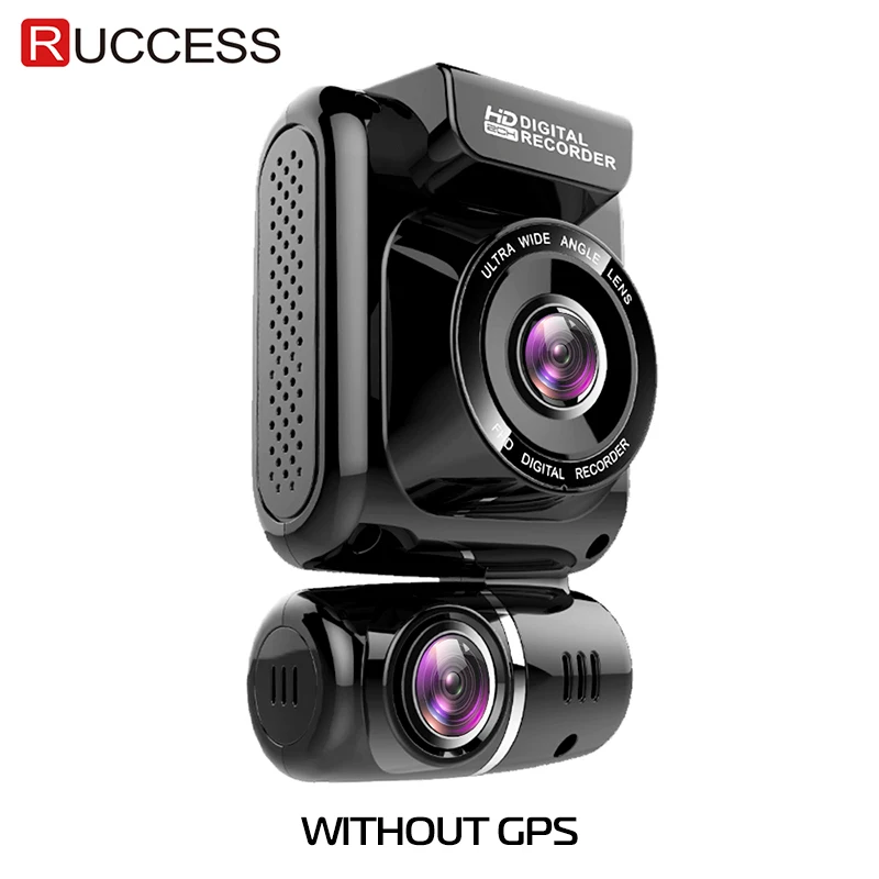 Ruccess DVR 2," gps Автомобильный видеорегистратор камера с двумя объективами видеорегистратор Full HD 1080P Автомобильная камера рекордер 150 градусов ночное видение g-сенсор WDR - Название цвета: No GPS