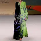 Платье ZANZEA женское длинное с цветочным принтом, модный вечерний сарафан в богемном стиле с длинным рукавом, весна