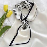 lunadolphin korean style hanging ear big wide ribbon 76x14cm yellow blue dot silky scarf headbands neckerchief ins streamer