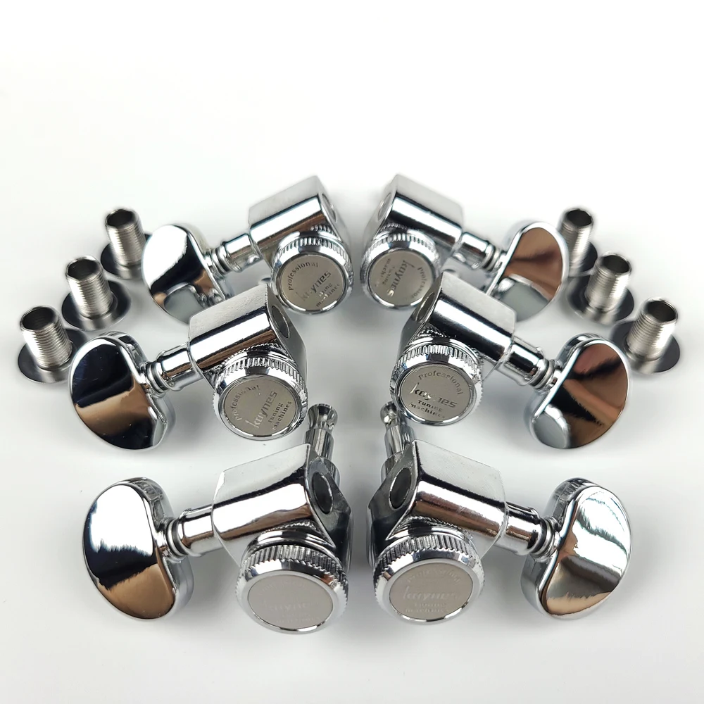 1 set kaynes 3r3l locking elektrische gitarre mechaniken mechaniken für lp sg schloss string tuning pegs chrome silber free global shipping