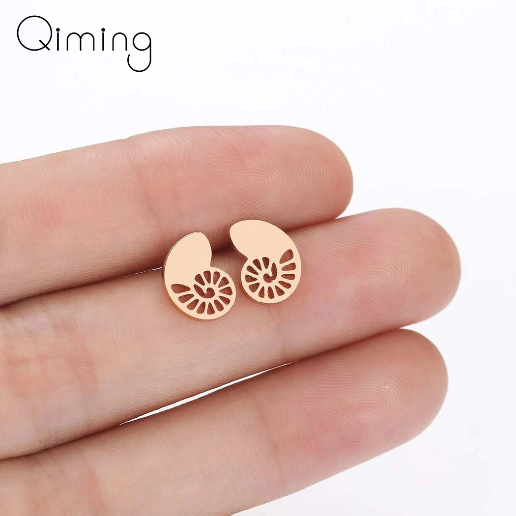 2020 крошечные серьги гвоздики с раковиной пляжные ювелирные изделия подарок на