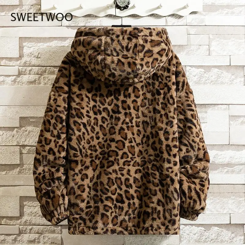 Fashion New Warm love Winter Jacket Men coat woman Hooded faux Fur Leopard Casual Slim Parka Men's Winter Coat