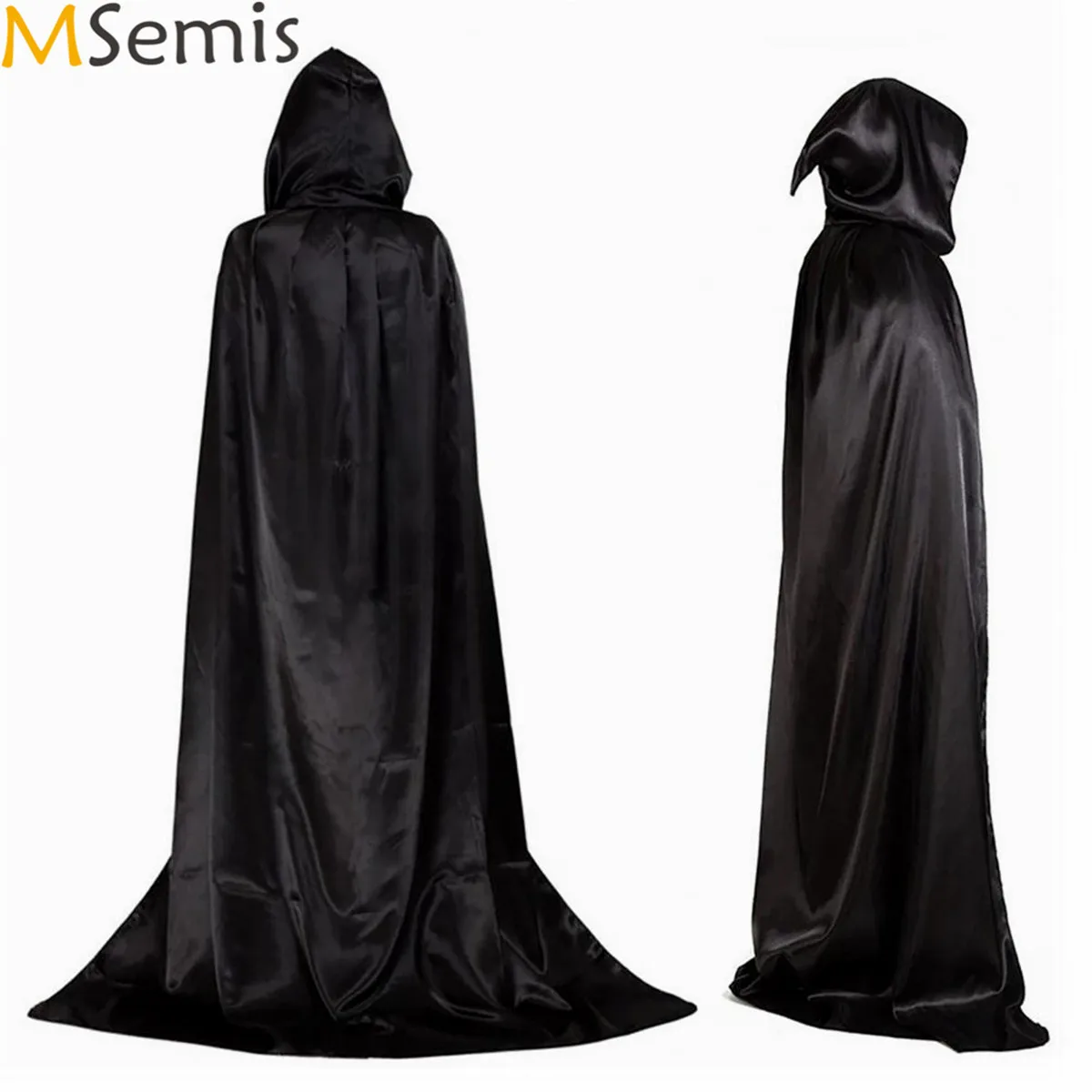 

Gothic Hooded Cloak Adult Cosplay Elf Witch Carnival Halloween Long Cloaks Capes Robe Larp Women Men Vampires Grim Reaper Party