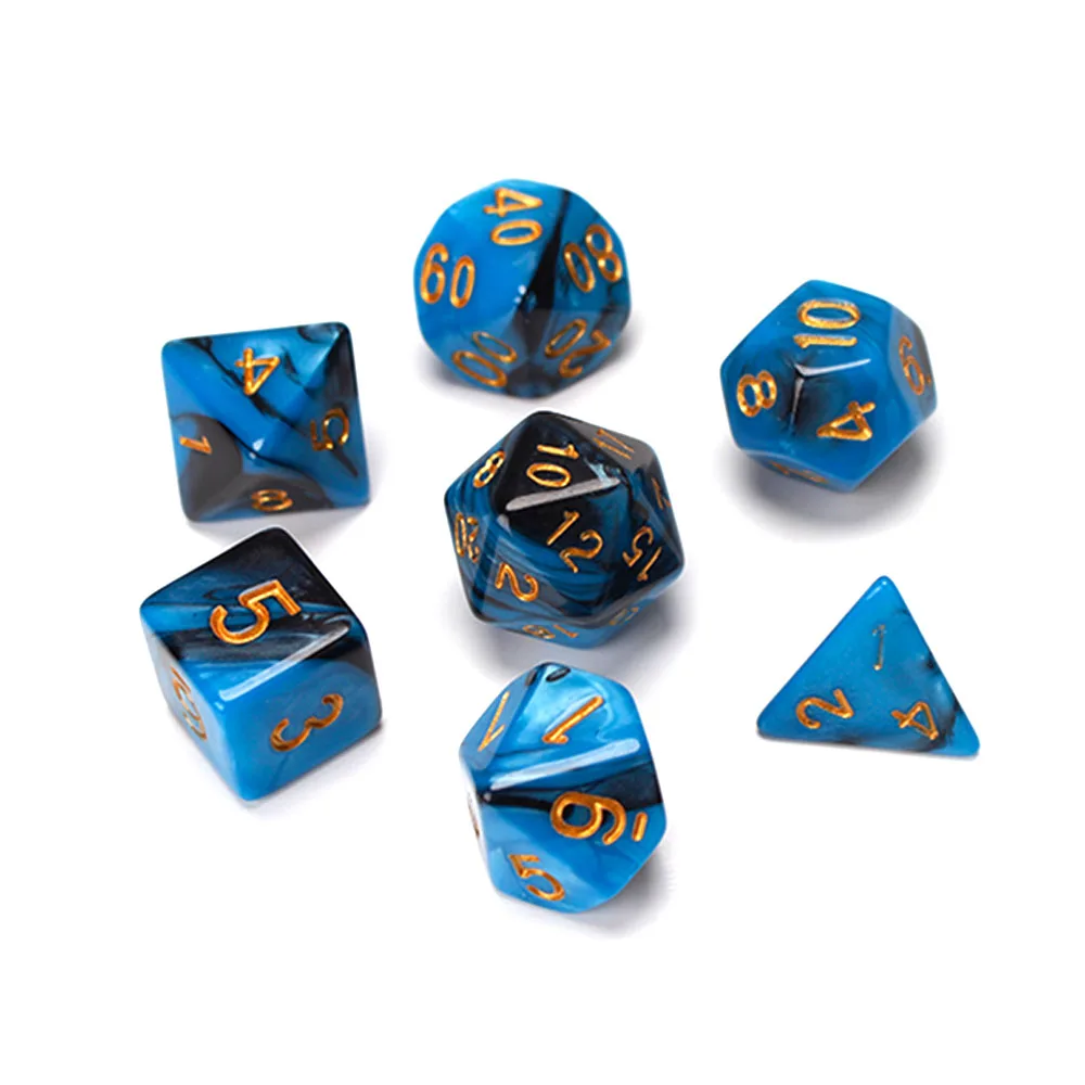 7 шт./компл. цифровые кости многосторонний акриловые подарок для ролевой игры